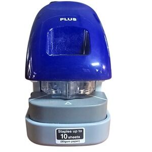 PLUS SL-112A Staple-Free Stapler Blue White 10 Sheet Capacity Paper Clincher